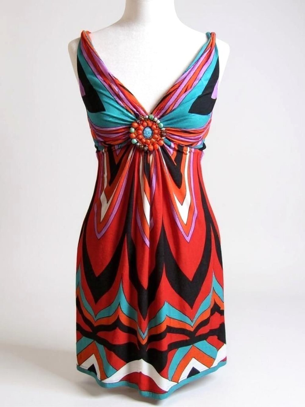 Muse x Boston Proper Beaded Knit Mod Mini Dress Size 0 Retro Sleeveless New Tag